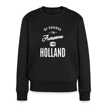 Holland Personalisierter Name - Frauen Premium Bio Pullover - Schwarz - Vorne - Julia (174cm)