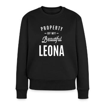 Leona Personalized Name - Women's Premium Organic Jumper - black - Front - Julia (174cm)