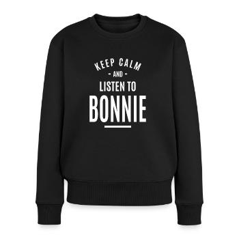 Bonnie Personalized Name - Women's Premium Organic Jumper - black - Front - Julia (174cm)