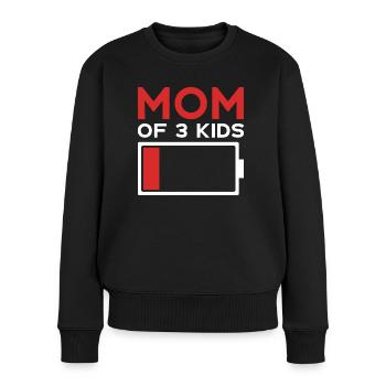 MAMAN DE 3 ENFANTS MAMAN TROIS ENFANTS - Pull Premium bio Femme - noir - Devant - Julia (174cm)