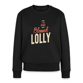 Lolly - Design for Moms and Grandmas - Women's Premium Organic Jumper - black - Front - Julia (174cm)