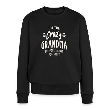Ich bin die verrückte Oma Lustige Weihnachtsfamilie - Frauen Premium Bio Pullover - Schwarz - Vorne - Julia (174cm)
