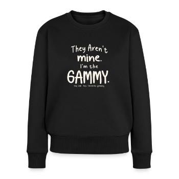 Ils ne sont pas les miens. Je suis le Gammy - Pull Premium bio Femme - noir - Devant - Julia (174cm)