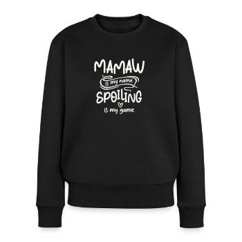 Mamaw est mon nom Spoiling est mon jeu Drôle Grand-mère - Pull Premium bio Femme - noir - Devant - Julia (174cm)