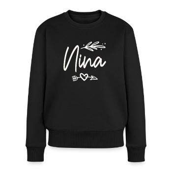 J’aime Nina Drôle Grand-mère - Pull Premium bio Femme - noir - Devant - Julia (174cm)