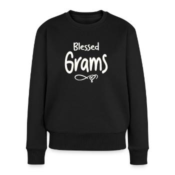 Bless Grams Funny Grandma Christmas - Women's Premium Organic Jumper - black - Front - Julia (174cm)