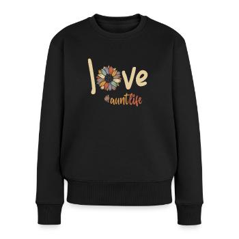 Liebe Tante Leben Lustig Tante Weihnachten - Frauen Premium Bio Pullover - Schwarz - Vorne - Julia (174cm)