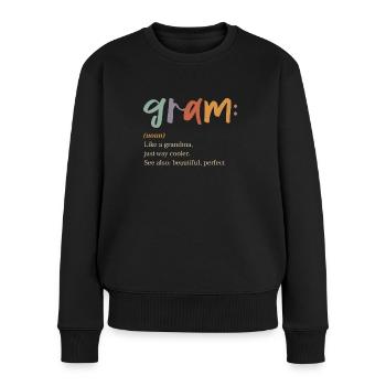 Gram Definition Funny Grandma Christmas - Women's Premium Organic Jumper - black - Front - Julia (174cm)