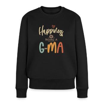 Le bonheur, c’est d’être une G-Ma - Grand-mère - Pull Premium bio Femme - noir - Devant - Julia (174cm)