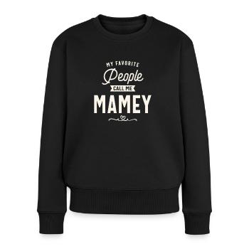 Meine Lieblingsmenschen nennen mich Mamey - Muttertag - Frauen Premium Bio Pullover - Schwarz - Vorne - Julia (174cm)