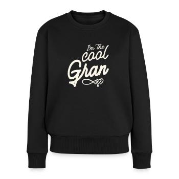 Ich bin die coole Oma - Muttertag - Frauen Premium Bio Pullover - Schwarz - Vorne - Julia (174cm)