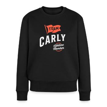 Team Carly Lifetime Member Funny Name Carly - Women's Premium Organic Jumper - black - Front - Julia (174cm)