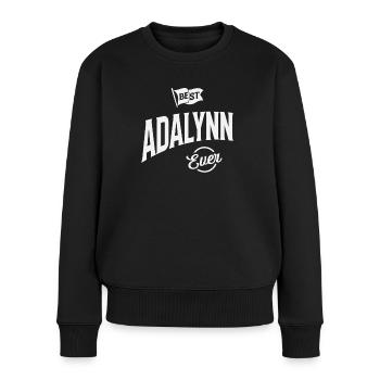 Meilleur prénom Adalynn jamais personnalisé Adalynn - Pull Premium bio Femme - noir - Devant - Julia (174cm)