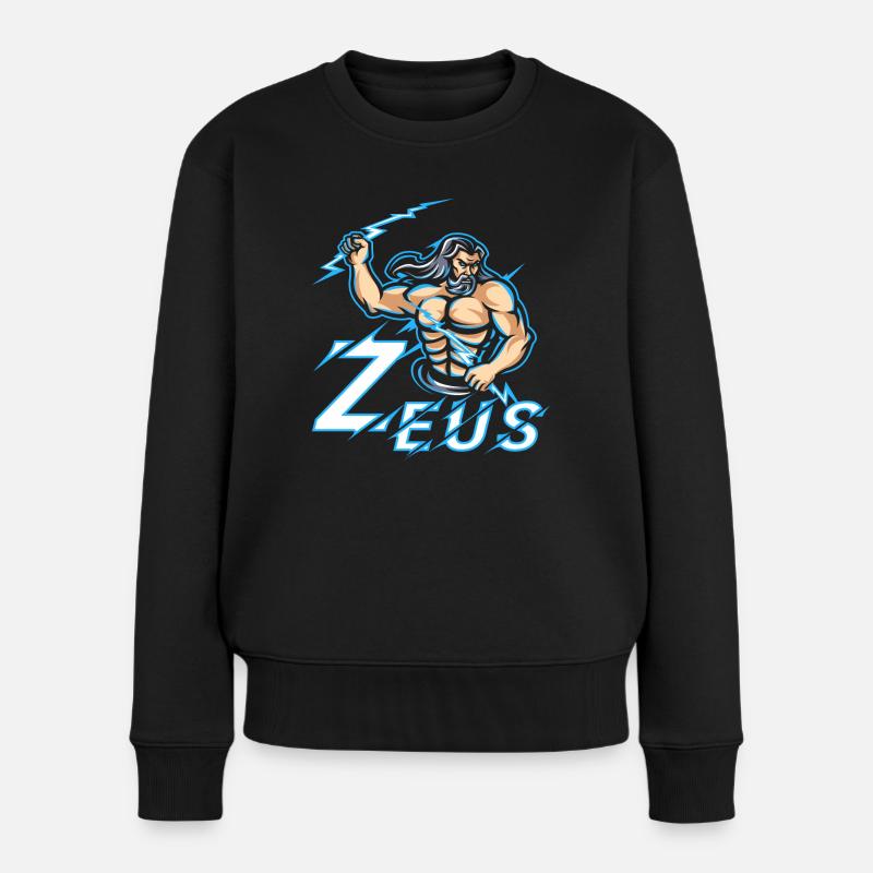 Zeus Mythologie grecque Graphique - Pull Premium bio Femme - noir
