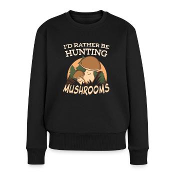 Chasse aux champignons Collectionneur de champignons Chasseur de champignons d’automne - Pull Premium bio Femme - noir - Devant - Julia (174cm)