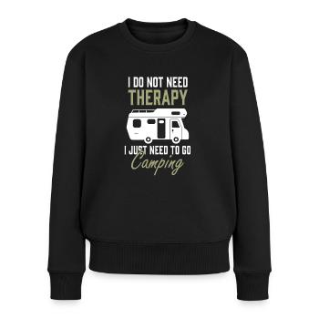Camping Camper Motorhome Caravan Holiday Travel - Women's Premium Organic Jumper - black - Front - Julia (174cm)