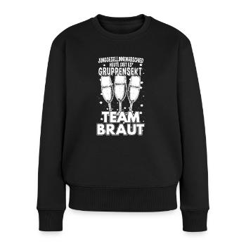 Junggesellin JunggesellinenTeam Braut Crew - Frauen Premium Bio Pullover - Schwarz - Vorne - Julia (174cm)