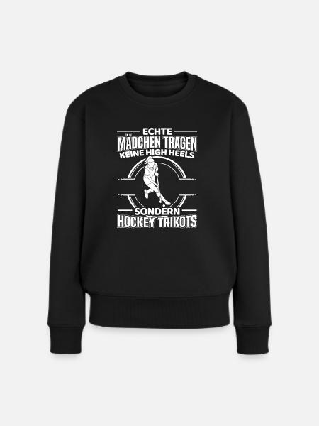 Hockey Feldhockey Hockeyverein Feldhockeyspielerin - Frauen Premium Bio Pullover - Schwarz