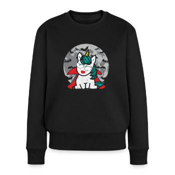 Vampire licorne vampire dents suceur de sang Halloween - Pull Premium bio Femme - noir - Devant - Julia (174cm)