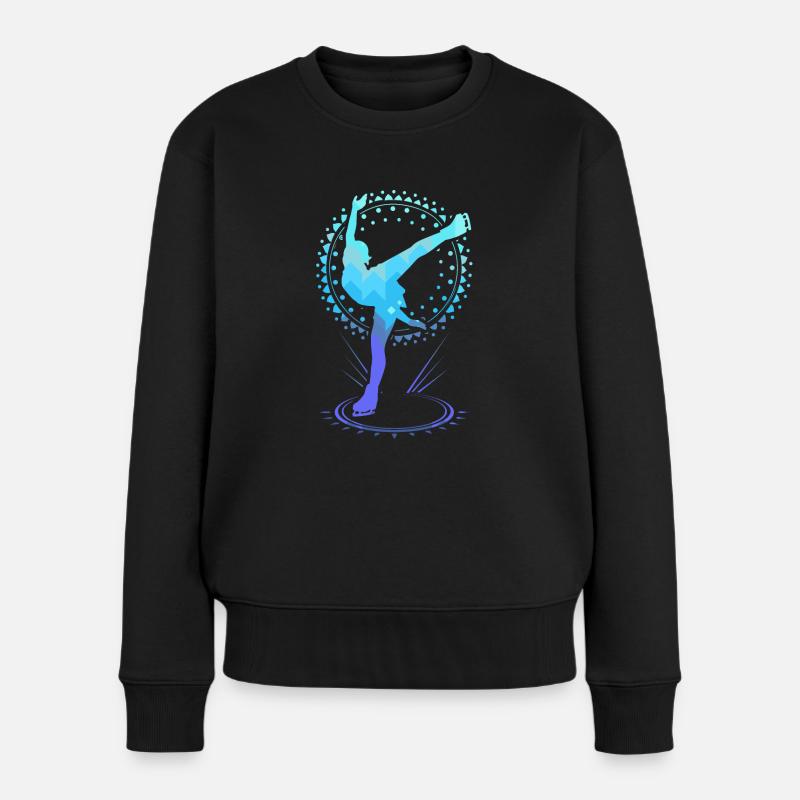 Eiskunstlauf Eiskunstläuferin Eistanz Schlittschuh - Frauen Premium Bio Pullover - Schwarz