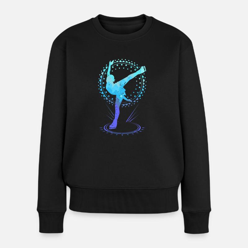 Eiskunstlauf Eiskunstläuferin Eistanz Schlittschuh - Frauen Premium Bio Pullover - Schwarz
