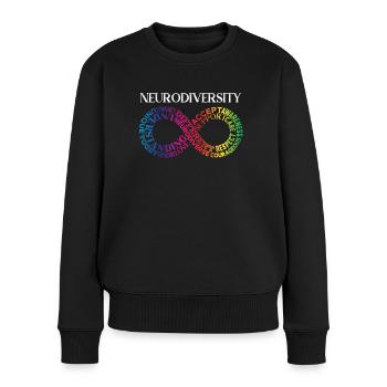 Neurodiversität Regenbogen Unendlichkeit - Frauen Premium Bio Pullover - Schwarz - Vorne - Julia (174cm)