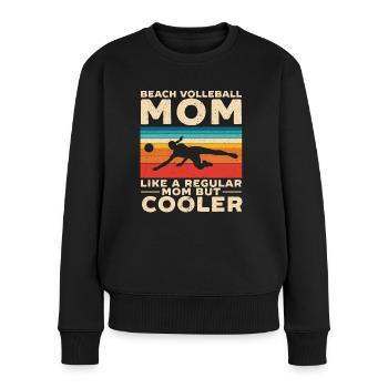 Beach Volleyball Mutter Volleyball-Spieler - Frauen Premium Bio Pullover - Schwarz - Vorne - Julia (174cm)