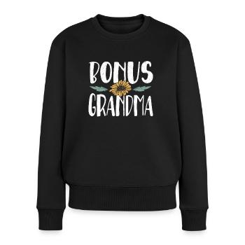Bonus Oma Großmutter Großeltern Tag - Frauen Premium Bio Pullover - Schwarz - Vorne - Julia (174cm)
