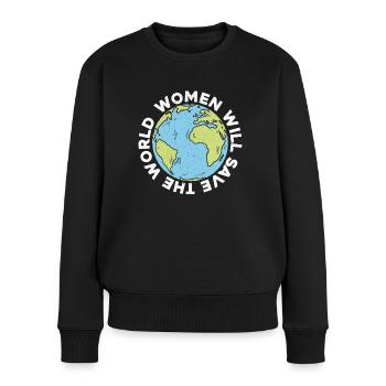 Les femmes Sauver le monde La paix dans le monde - Pull Premium bio Femme - noir - Devant - Julia (174cm)