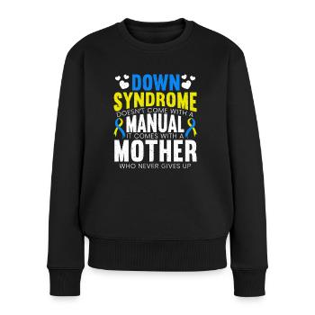 Syndrome de Down Ne viens pas Avec Un Guide - Pull Premium bio Femme - noir - Devant - Julia (174cm)