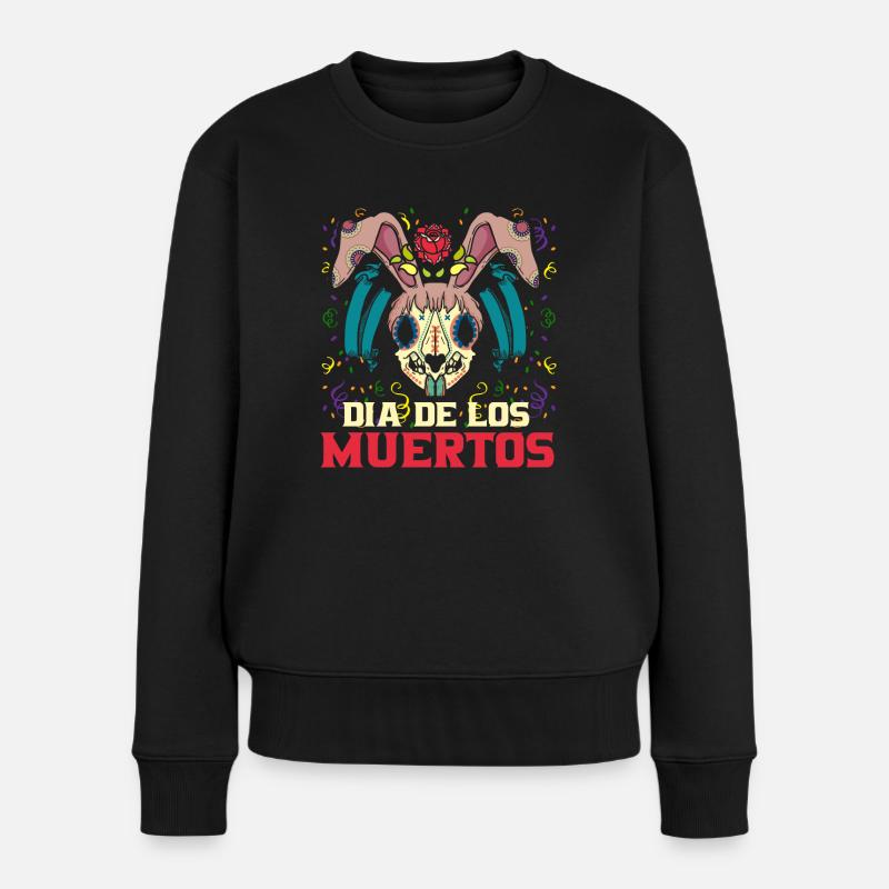 Dia De Los Muertos Crâne Sugar Lapin - Pull Premium bio Femme - noir