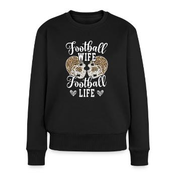 Football Frau Footballleben American Football - Frauen Premium Bio Pullover - Schwarz - Vorne - Julia (174cm)