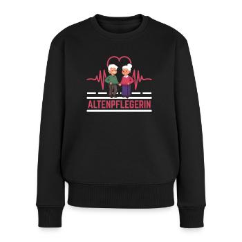 Altenpflegerin - Frauen Premium Bio Pullover - Schwarz - Vorne - Julia (174cm)
