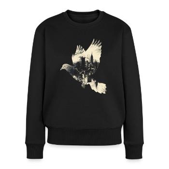 pigeon pigeon colombophile vol - Pull Premium bio Femme - noir - Devant - Julia (174cm)
