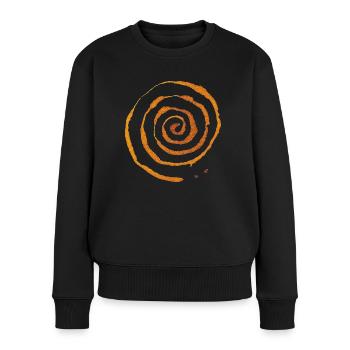 Spirale - Frauen Premium Bio Pullover - Schwarz - Vorne - Julia (174cm)