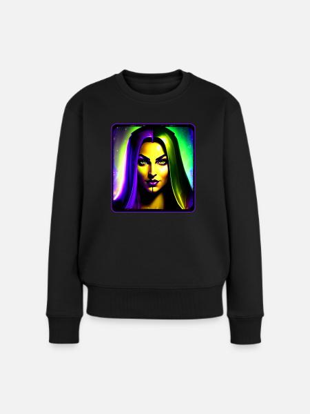 Wow Nachtelfe - Frauen Premium Bio Pullover - Schwarz