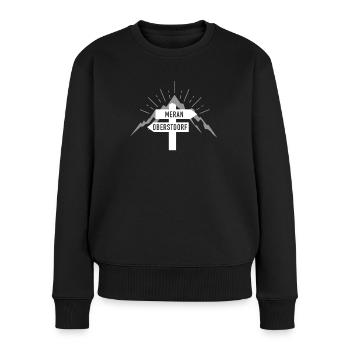 Alpenüberquerung E5 Oberstdorf Meran - Frauen Premium Bio Pullover - Schwarz - Vorne - Julia (174cm)