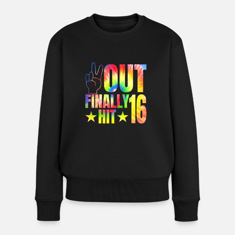 Endlich Hit 16-jährige Zelebrant 16. - Frauen Premium Bio Pullover - Schwarz