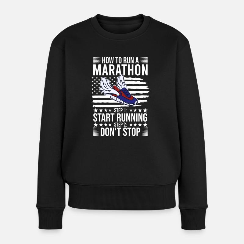 Wie man Marathon läuft - Marathon Racer - Frauen Premium Bio Pullover - Schwarz