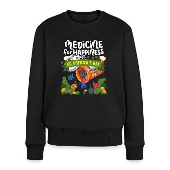 Médecine au bonheur le jour de la Saint-Patrick - - Pull Premium bio Femme - noir - Devant - Julia (174cm)