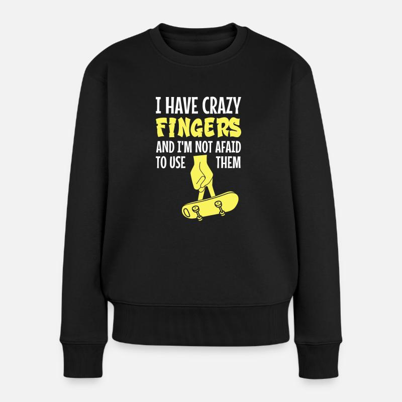 Fingerboard Finger Skateboarding Fingerboarding - Frauen Premium Bio Pullover - Schwarz