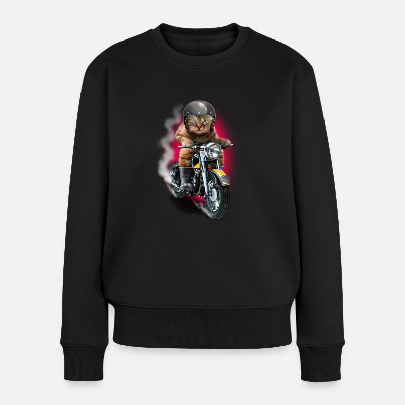 CAT RIDER - Pull Premium bio Femme - noir