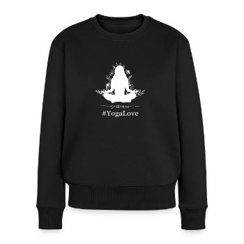 Selfcare #YogaLove - Frauen Premium Bio Pullover - Schwarz - Vorne - Julia (174cm)