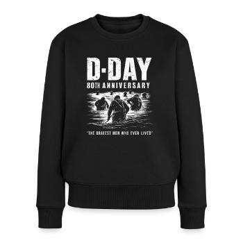 80e anniversaire du jour J - Les hommes les plus courageux de tous les temps - Pull Premium bio Femme - noir - Devant - Julia (174cm)