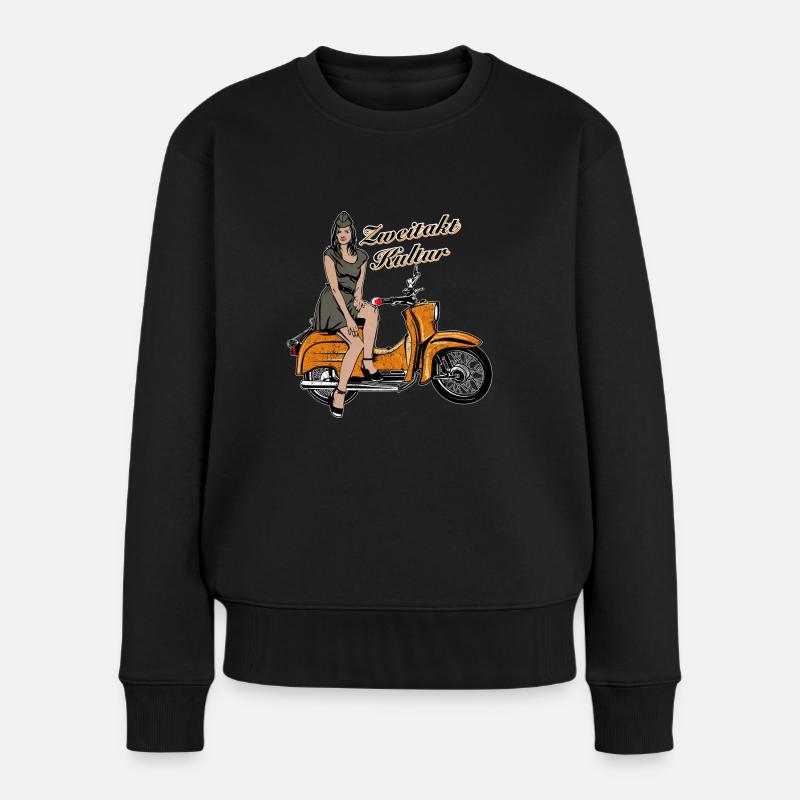 Simson Schwalbe KR51 Vintage Retro Verkehrsorange - Frauen Premium Bio Pullover - Schwarz