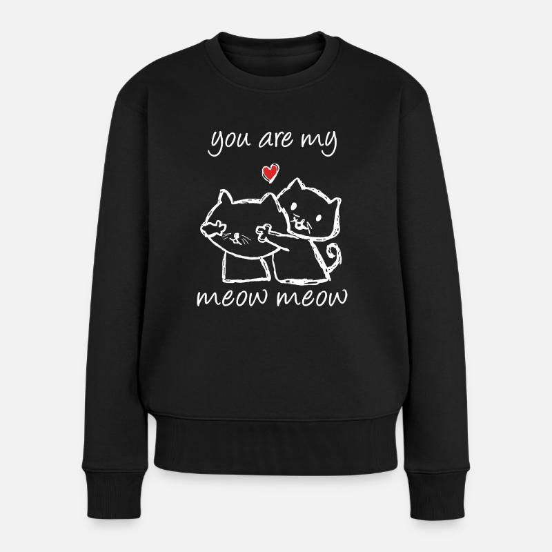 Chat Couples amoureux Preuve d'amour Saint-Valentin - Pull Premium bio Femme - noir