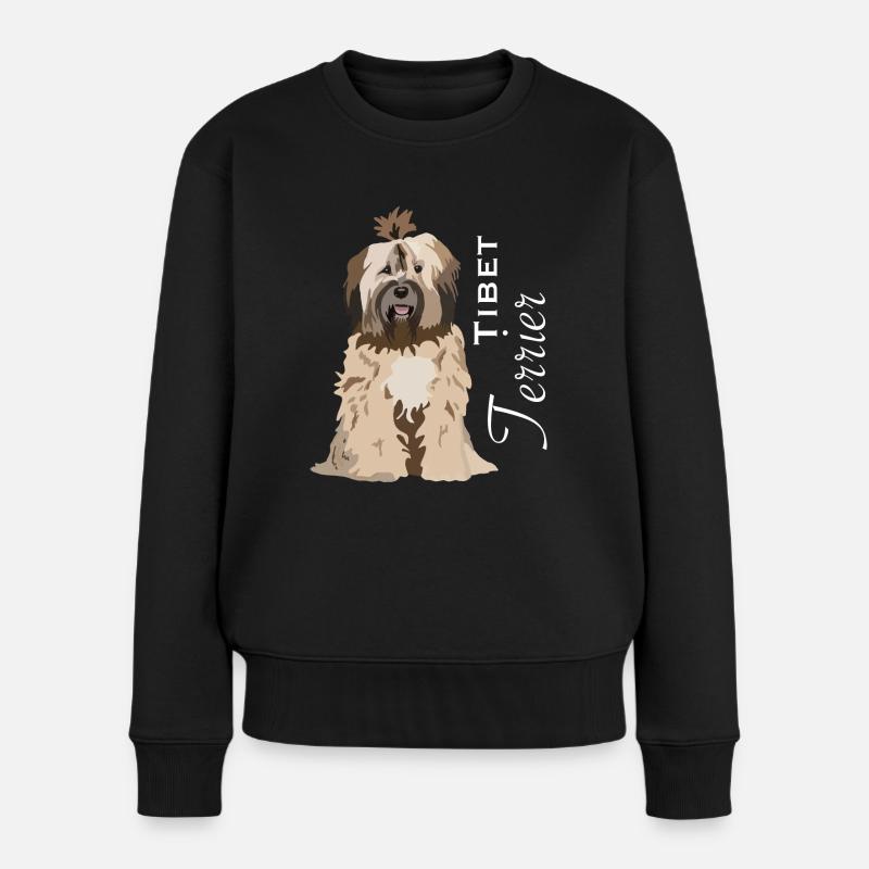 Tibet Terrier - Frauen Premium Bio Pullover - Schwarz