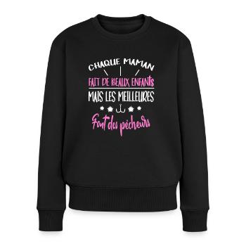 Chaque maman fait de beaux enfants t-shirt - Pull Premium bio Femme - noir - Devant - Julia (174cm)
