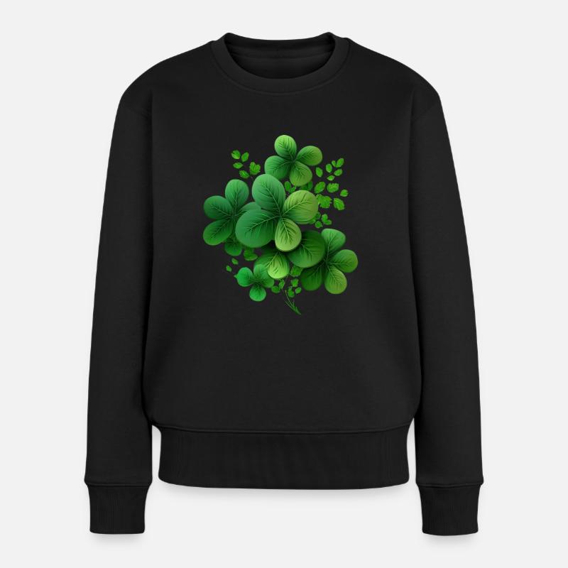 Klee-Kompositionen - Frauen Premium Bio Pullover - Schwarz