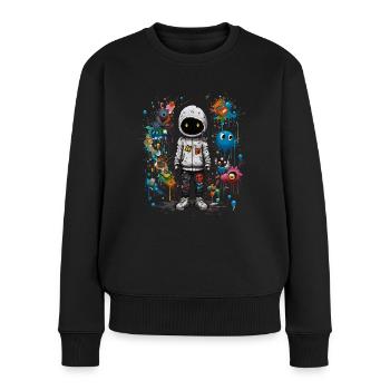 Mystic Eye-conic: Werfen Sie einen Blick in Fashiton & Mystery - Frauen Premium Bio Pullover - Schwarz - Vorne - Julia (174cm)